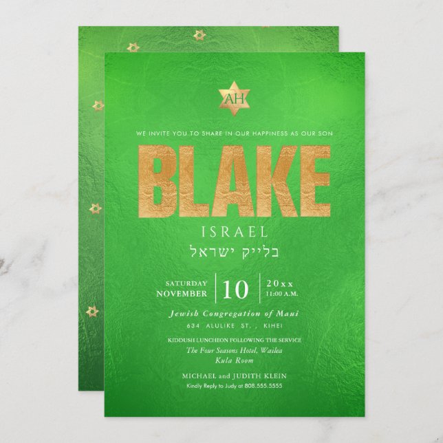 PixDezines Minimalist Neon Green Mitzvah, Script Invitation (Front/Back)