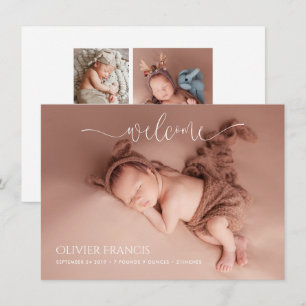 PixDezines Minimalist Photos Birth Announcement