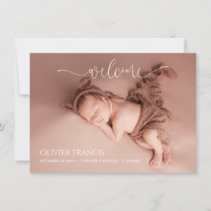 PixDezines Minimalist Photos Birth Announcement