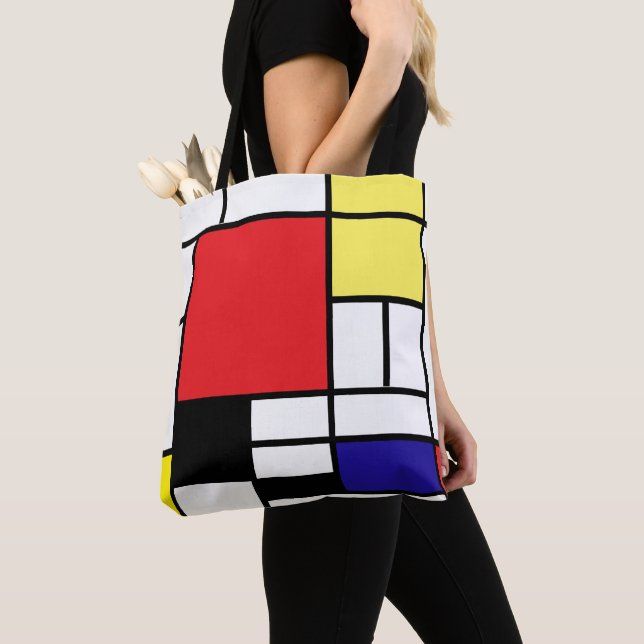 PixDezines Minimalist Primary Color Block Tote Bag (Close Up)