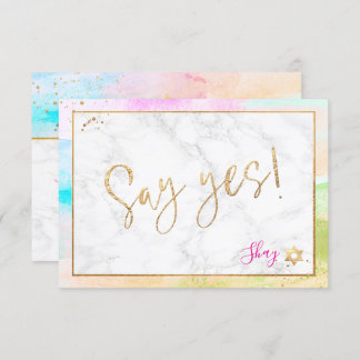 PixDezines Mitzvah✡ Abstract H2 Pastel Wave RSVP Card