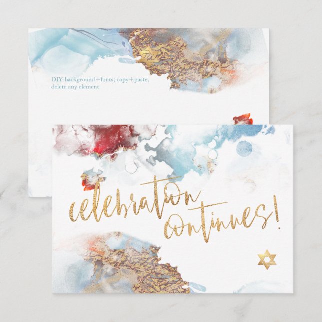 PixDezines Mitzvah Celebration ✡ Galaxy Abstract R RSVP Card (Front/Back)