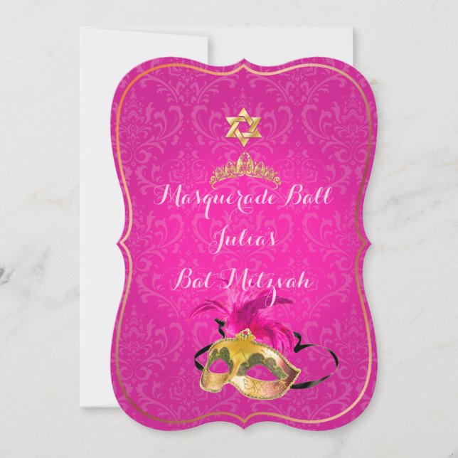 PixDezines Mitzvah Masquerade/DIY color!! Invitation (Front)