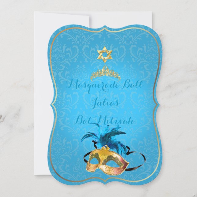 PixDezines Mitzvah Masquerade/DIY color!! Invitation (Front)
