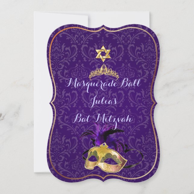 PixDezines Mitzvah Masquerade/DIY color!! Invitation (Front)