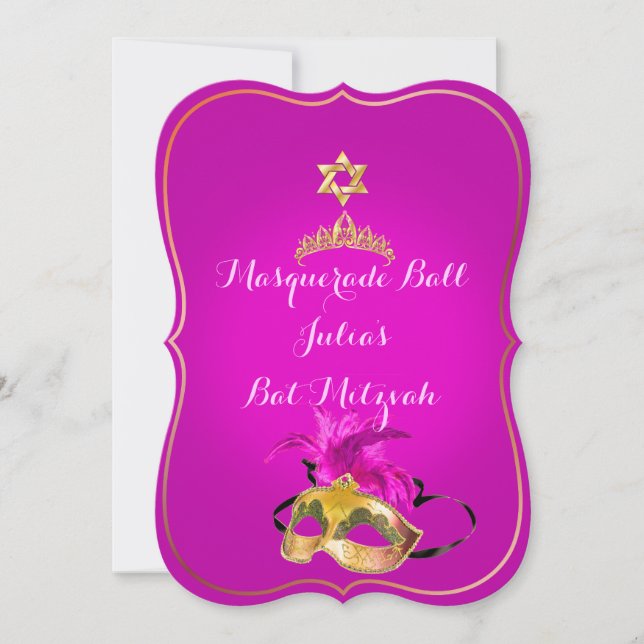 PixDezines Mitzvah Masquerade/DIY color!! Invitation (Front)