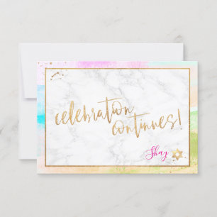 PixDezines Mitzvah✡ Party Abstract H2 Pastel Wave RSVP Card