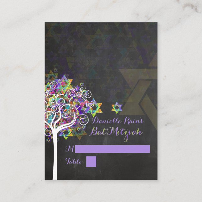 PixDezines mitzvah place cards/tree of life Card (Front)