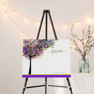 PixDezines Mitzvah Tree of Life Sign In Board