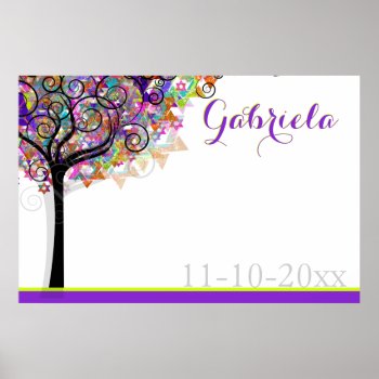 Pixdezines Mitzvah Tree Of Life Sign In Board by custom_mitzvah at Zazzle