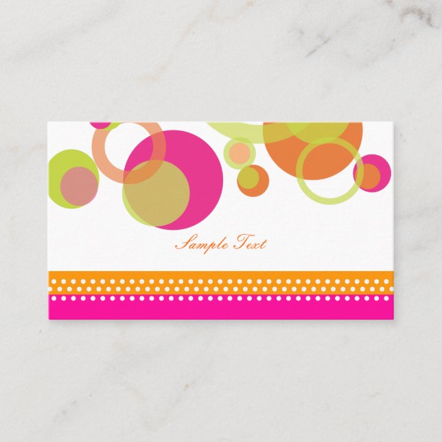 PixDezines Mod Bubbles/mitzvah place cards (Front)