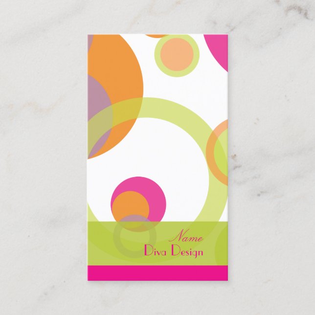 PixDezines Mod Bubbles / Retro Syle + Colors Business Card (Front)