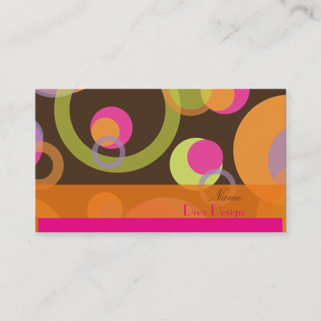 PixDezines Mod Bubbles / Retro Syle + Colors Business Card (Front)