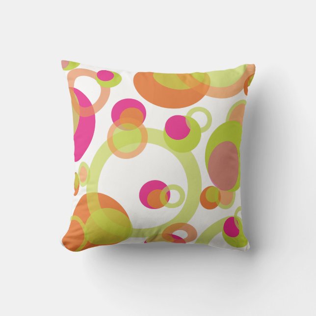 PixDezines mod bubbles/tangerine/diy background Throw Pillow (Front)