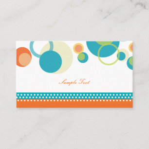 PixDezines Mod Bubles/mitzvah place cards/teal Card