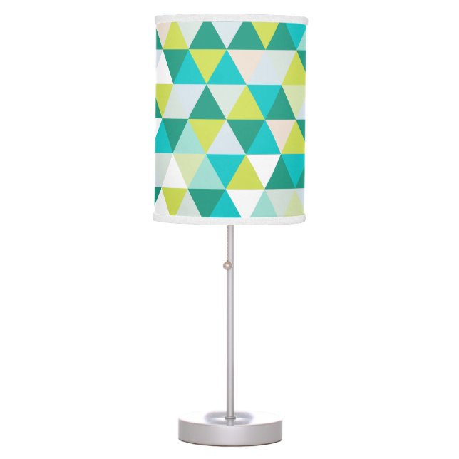 PixDezines mod geometric pattern/teal green Table Lamp (Front)