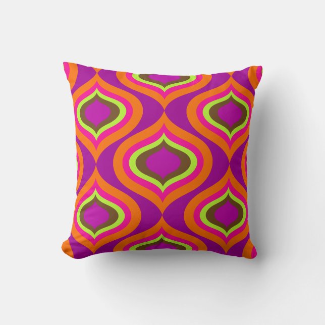 PixDezines mod ogee DIY background color Throw Pillow (Front)
