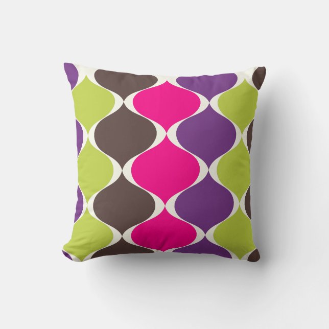 PixDezines mod ogee DIY background color Throw Pillow (Front)