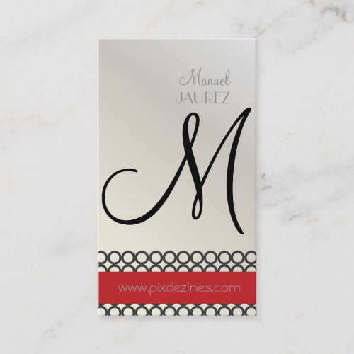 PixDezines Mod Rings, monogram Business Cards
