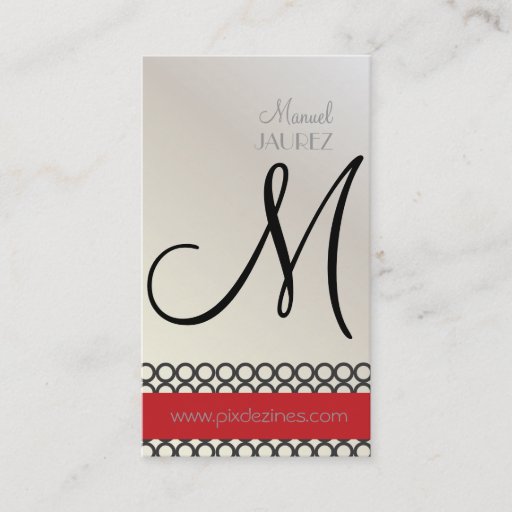 Customizable PixDezines Mod Rings, monogram Business Cards