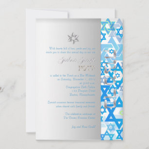 PixDezines mod stars/Bar Mitzvah/dark blue/silver Invitation
