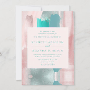 PixDezines Modern Art Color Teal Sage Invitation