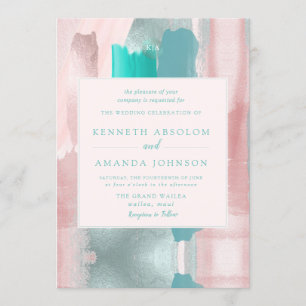 PixDezines Modern Art Color Teal Sage Invitation
