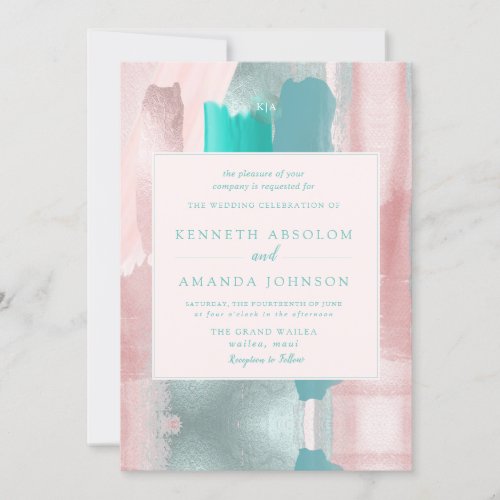 PixDezines Modern Art Color Teal Sage Invitation