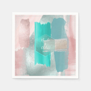 PixDezines Modern Art, Pink+Green Wedding Napkins