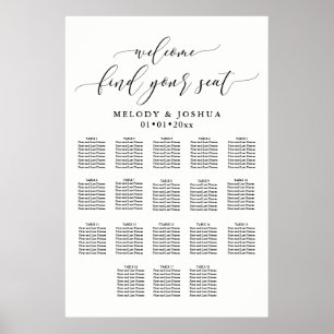 PixDezines Modern Calligraphy Font, Seating Chart