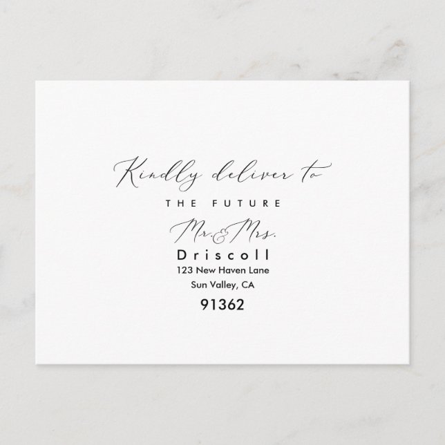 PixDezines Modern Elegant Calligraphy RSVP w Meal Invitation Postcard (Front)