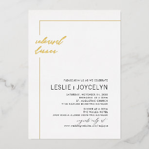 PixDezines Modern Minimal Rehearsal Dinner Foil Invitation
