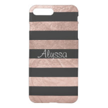 PixDezines Modern Stripes+Faux Rose Gold