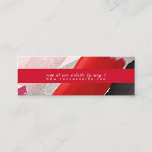 PixDezines Modern Watercolor Red Black Mini Business Card