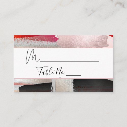 PixDezines Modern Watercolor Red Black Place Card