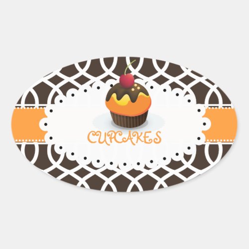 PixDezines monaco trelliscupcakeDIY color Oval Sticker