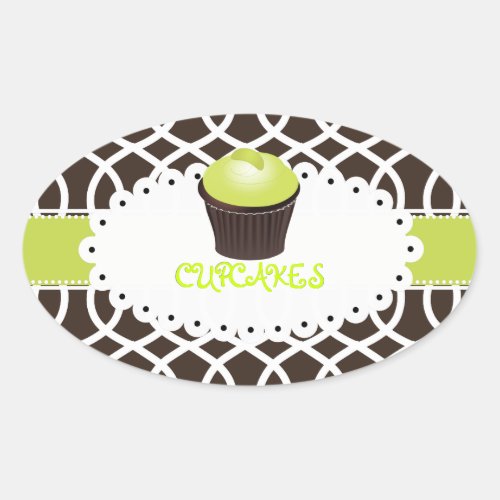 PixDezines monaco trelliscupcakeDIY color Oval Sticker