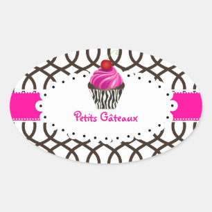 PixDezines monaco trellis+cupcake/DIY color Oval Sticker