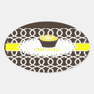 PixDezines monaco trellis+cupcake/DIY color Oval Sticker