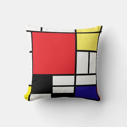 PixDezines Mondrian Arts 2diy background Throw Pillow