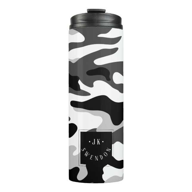 PixDezines Monogram Arctic Snow Camouflage Thermal Tumbler (Front)