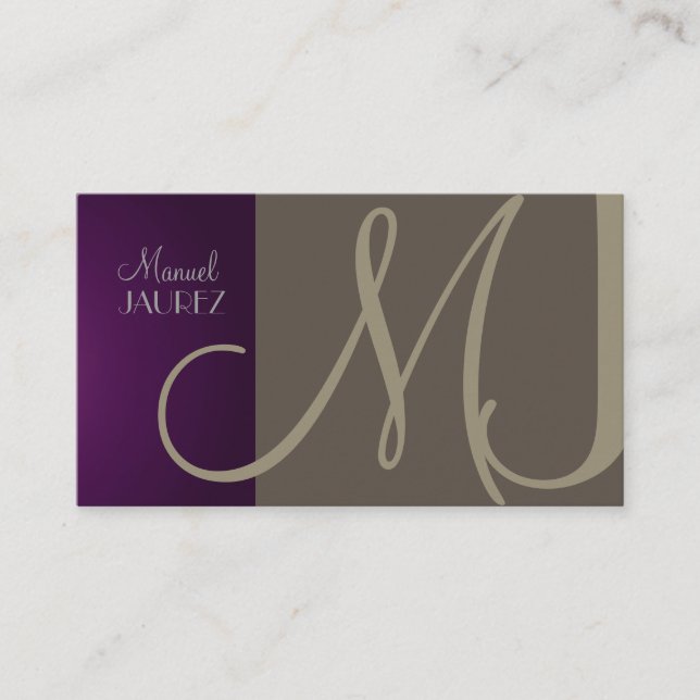 PixDezines Monogram Business Card en retro colors (Front)