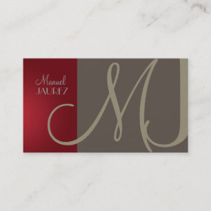 PixDezines Monogram Business Card en retro colors