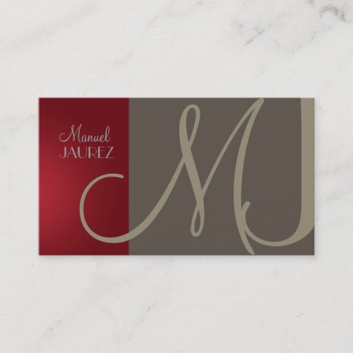 PixDezines Monogram Business Card en retro colours