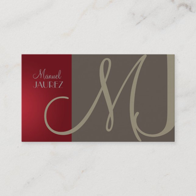 PixDezines Monogram Business Card en retro colors (Front)