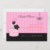 PixDezines monogram cake, bridal shower Invitation (Back)