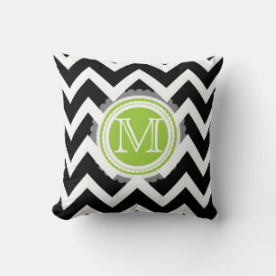 PixDezines monogram chevron pattern/diy colors Throw Pillow