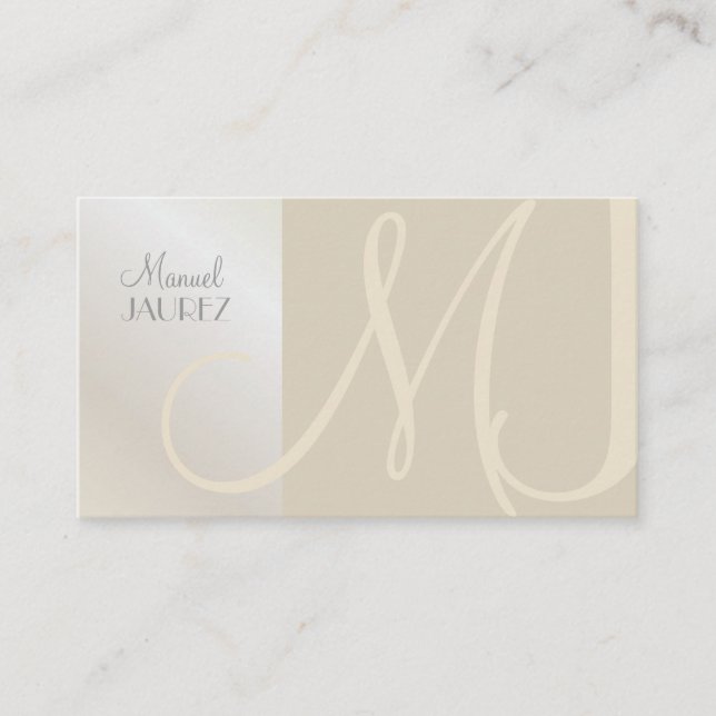 PixDezines Monogram, Chic, Elegant, Timeless Business Card (Front)