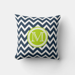 PixDezines monogram diy color chevron pattern Throw Pillow