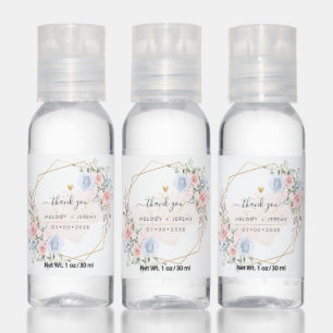 PixDezines Monogram Dusty Blush+ Blue Roses Hand S Sanitizer